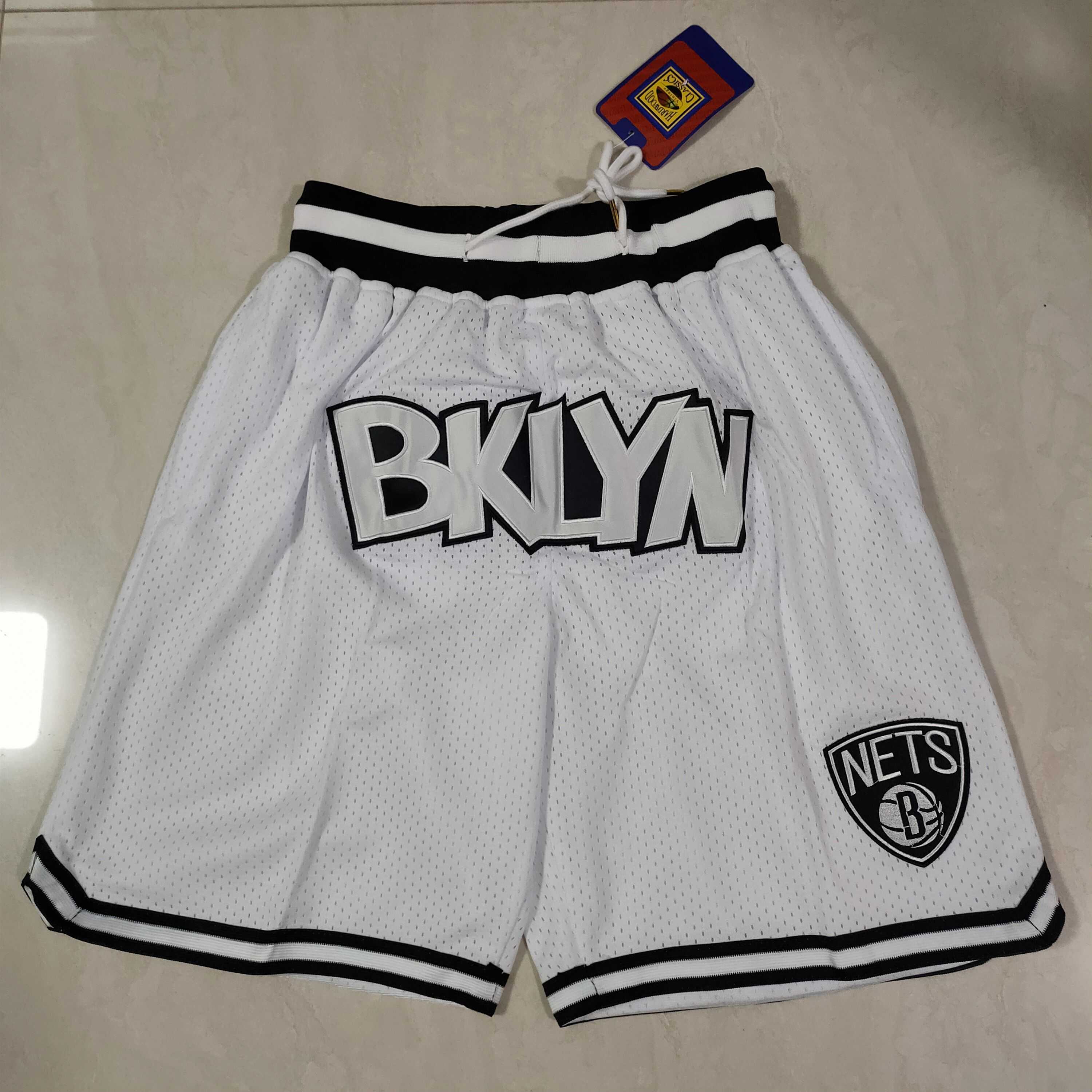 Men NBA 2021 Brooklyn Nets White Shorts Men NBA 2021 Brooklyn Nets White Shorts